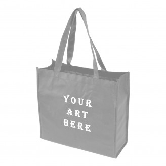 Grey Laminated Tote Bag 13" L x 4.5" W x 13" H
